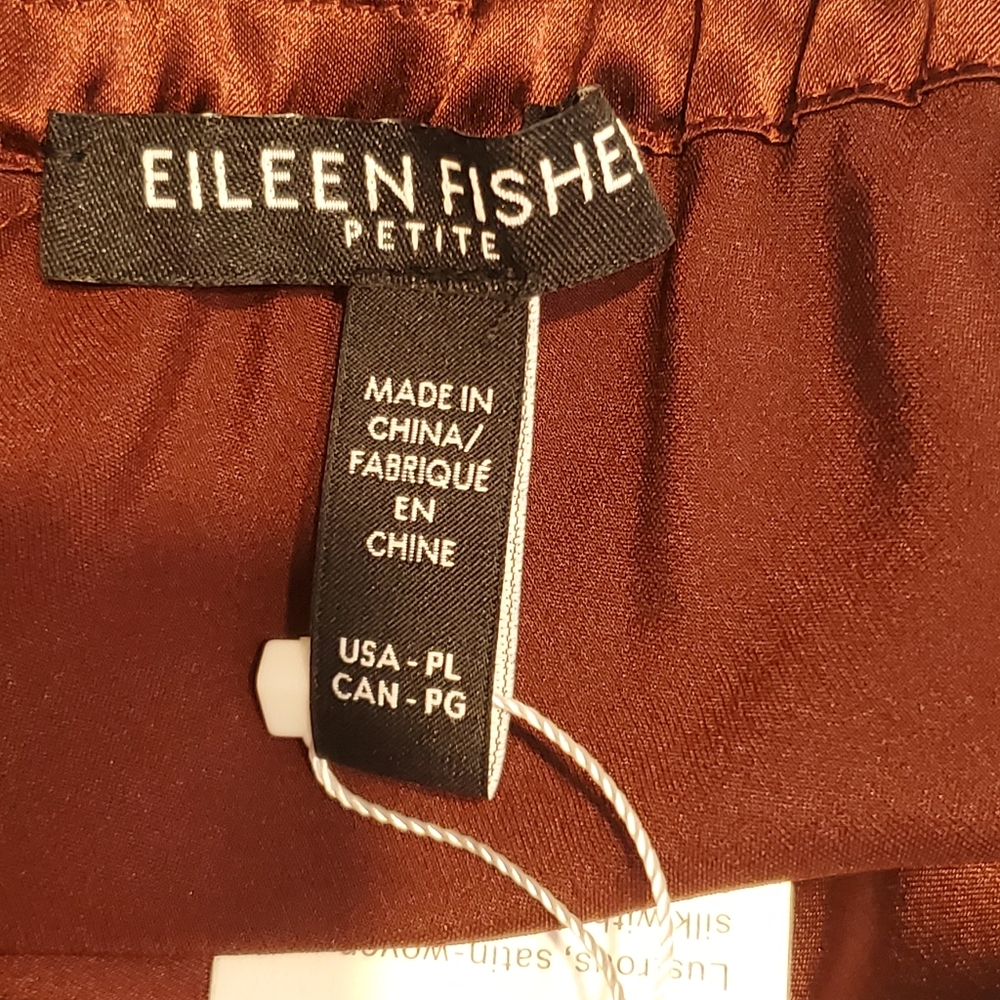 Eileen Fisher Maxi Skirt Size S/LP Redwood Stretch Charmeuse Bias Silk Ret $278 - Picture 13 of 13